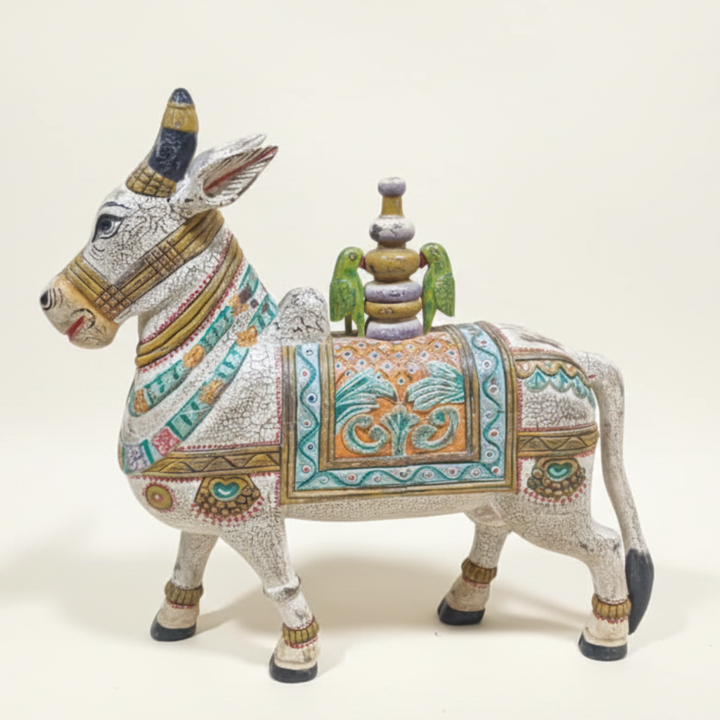 Nandi Statue Wooden for Vastu , Home & Spiritual Decor - 26.5 inch