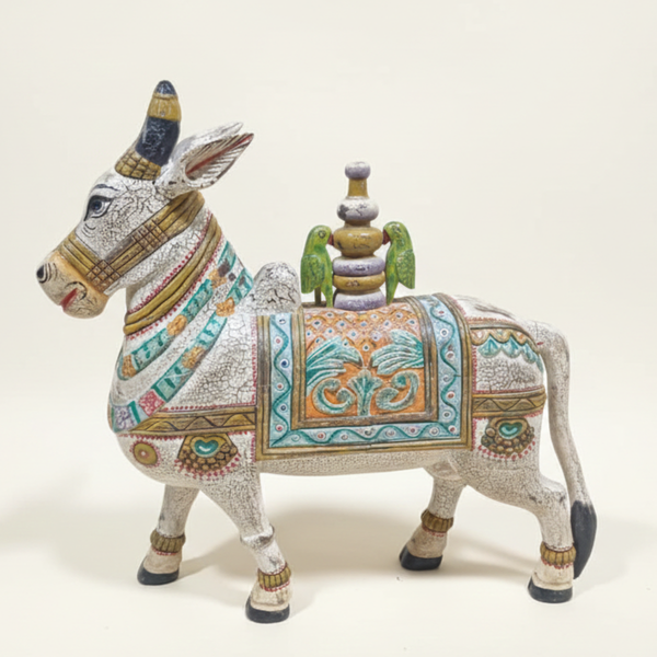 Nandi Statue Wooden for Vastu , Home & Spiritual Decor - 26.5 inch