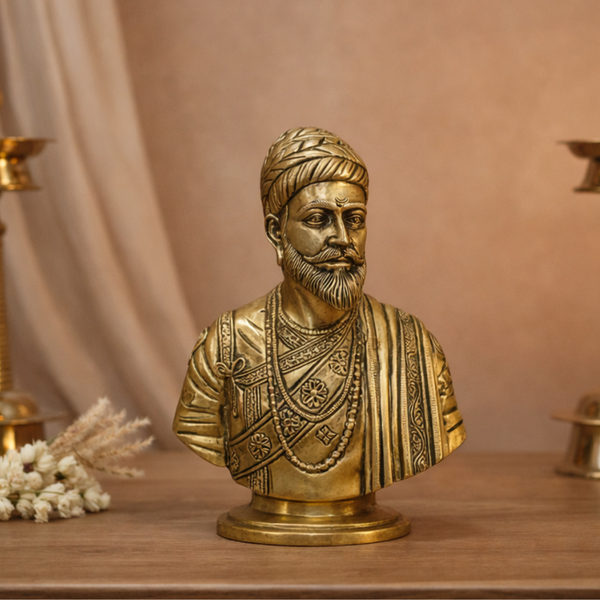 Chhatrapati Shivaji Maharaj Brass Bust Statue | 7 Inches