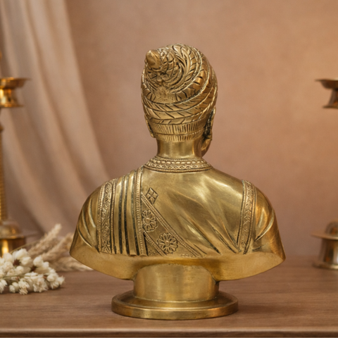 Chhatrapati Shivaji Maharaj Brass Bust Statue | 7 Inches