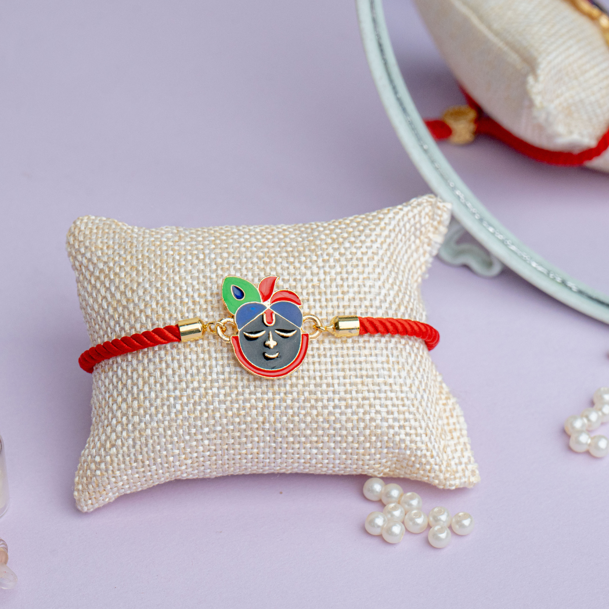 Sri Nath Ji Rakhi Adjustable for Brother With Roli Chawal