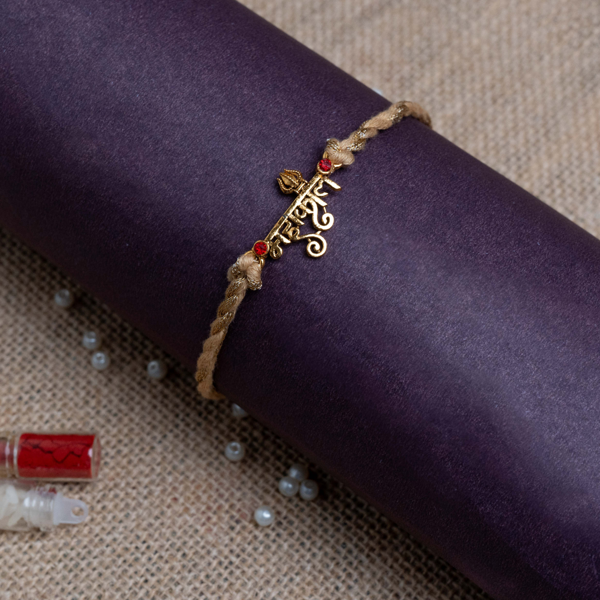 Mahakal Golden Rakhi for Brother with Roli Chawal
