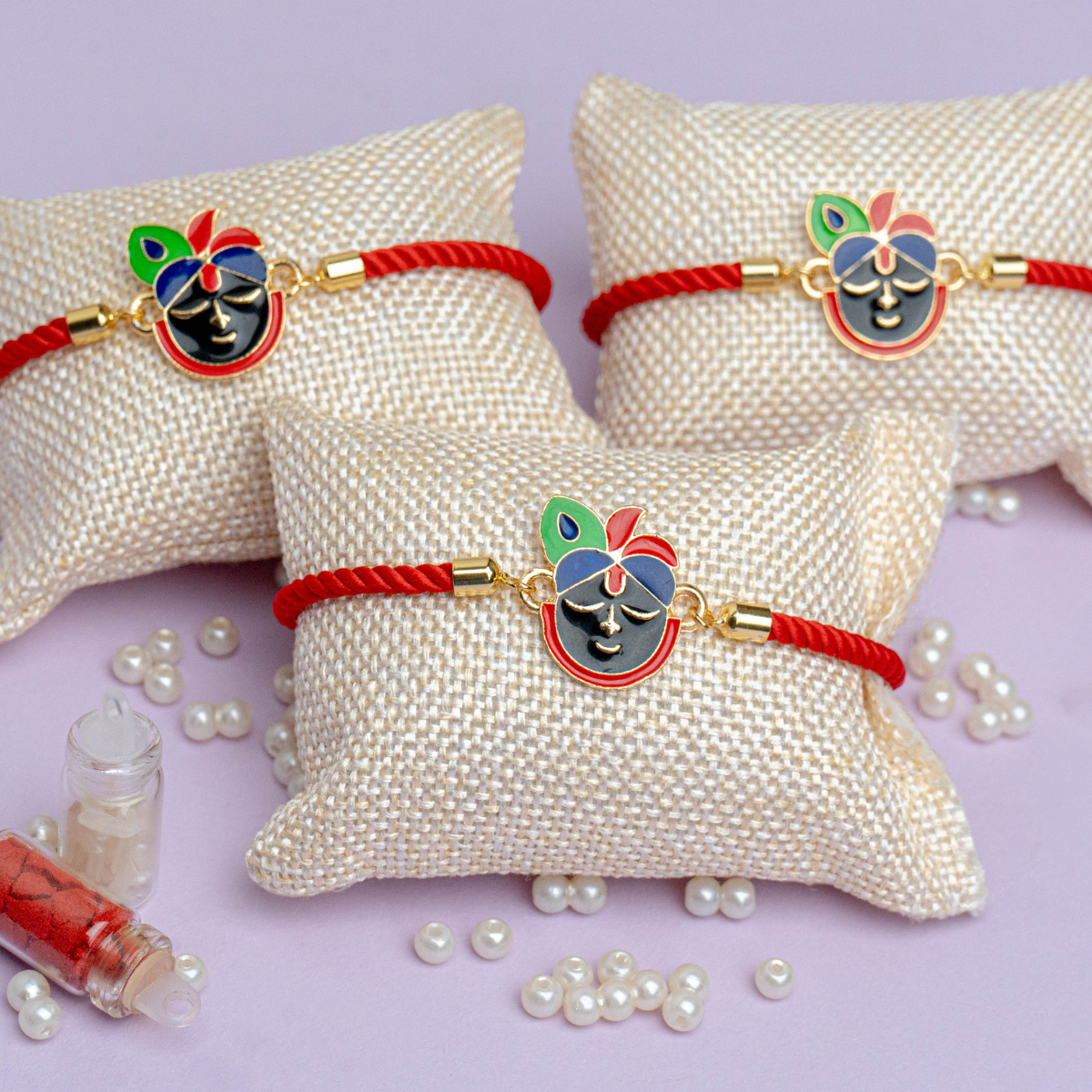 Srinath/Balaji Ji Rakhi Adjustable for Brother With Roli Chawal(Pack of 3)