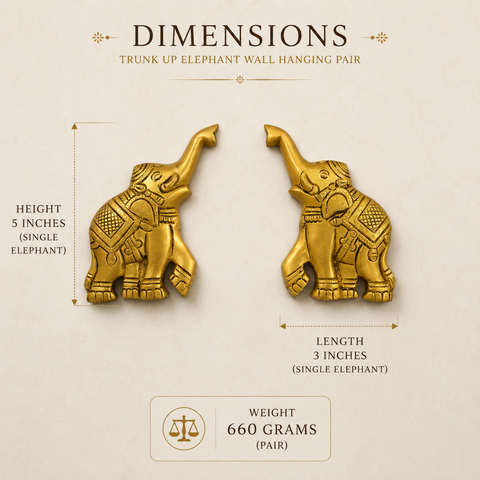 Uptrunk Elephants Brass Pair