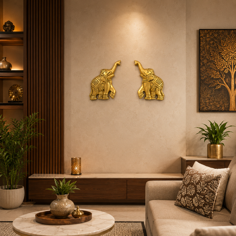 Uptrunk Elephants Brass Pair