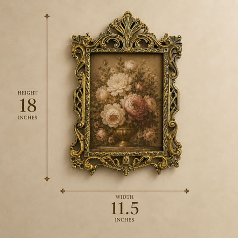 Vintage Photo Frame Brass Wall Decor | 12 X 17.8 Inches