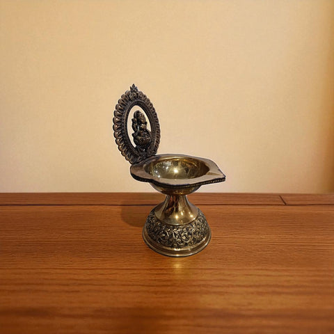 Traditional Superfine Brass Lakshmi Deepam| Pooja Oil Lamp for Home & Temple Décor (7.2 Inches )