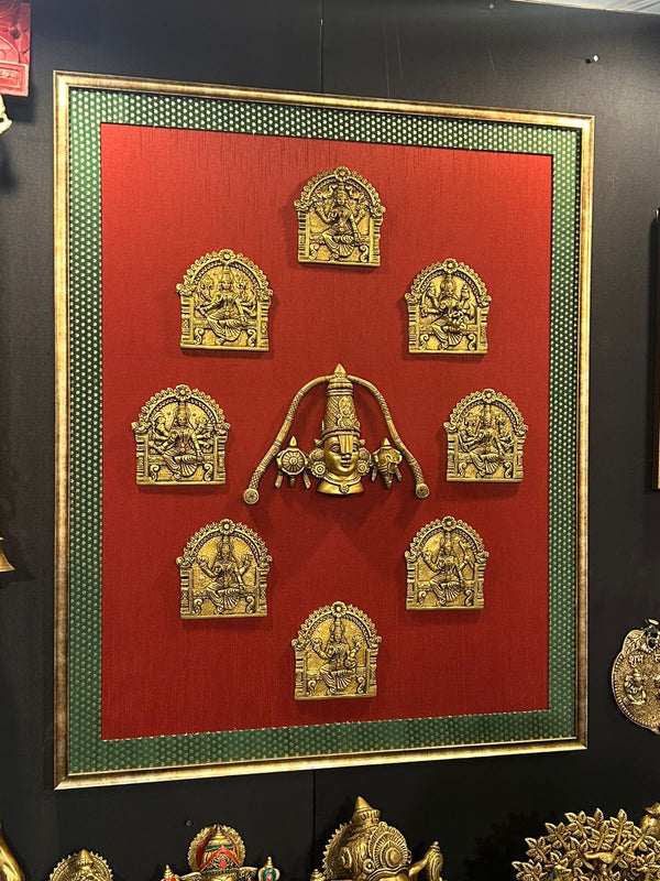 Brass With Wooden Asth Laxmi Frame