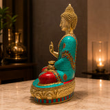 Buddha Mosaic Brass Statue for Vastu Decor | 17 inches