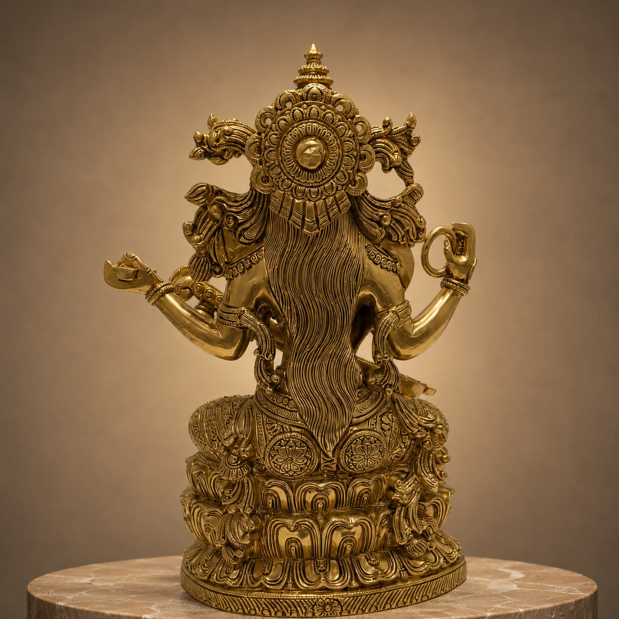 Brass Saraswati Statue – 15 Inch Handcrafted Decorative Idol for Home, Office & Temple Décor