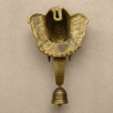 Brass Elephant Wall Hanging with Bell for Home Entrance, Temple & Vastu Decor | Antique Finish Decorative Door Hanging | 11 Inch