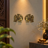 Handcrafted Brass Peacock Wall Decor Pair | Traditional Indian Wall Hanging Art