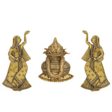 Brass Kalash & Rajasthani Ladies Wall Decor