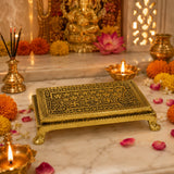 Brass Swastik/Kalash Patla/Chowki for Pooja (Medium)