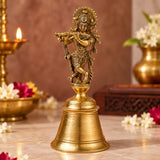 Brass Krishna Bhagwan Statue on Bell
