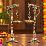 Parrot Diya Pair - Oil Lamp Stand