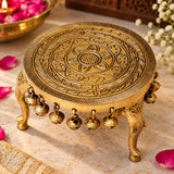 Brass Elephant Chowki With Bell