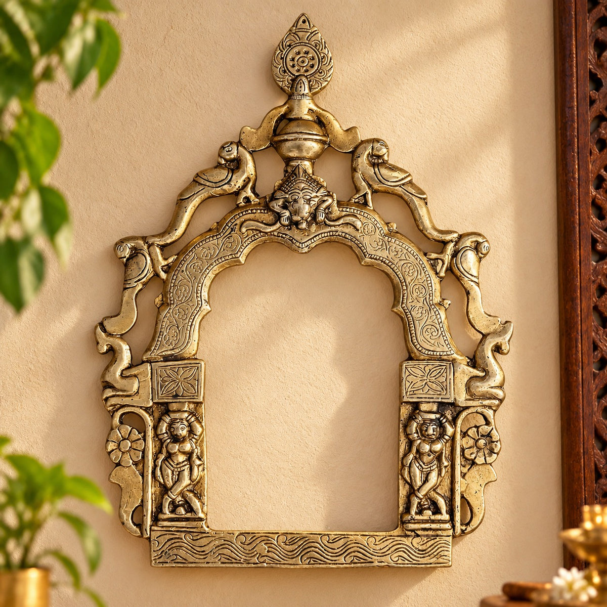 Prabhavali Lady statues Brass Wall Hanging