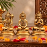 Brass Hanuman Statue Set of 3