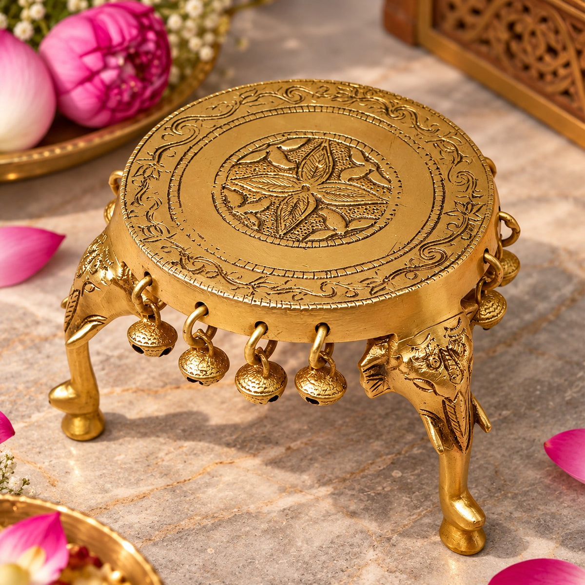 Chowki with Elephant Pillar Legs