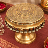 Brass Pedestal Chowki With Ghungroos