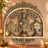Brass Lord Venkateshwara Swami With Shankh Chakra Wall Hanging Plate