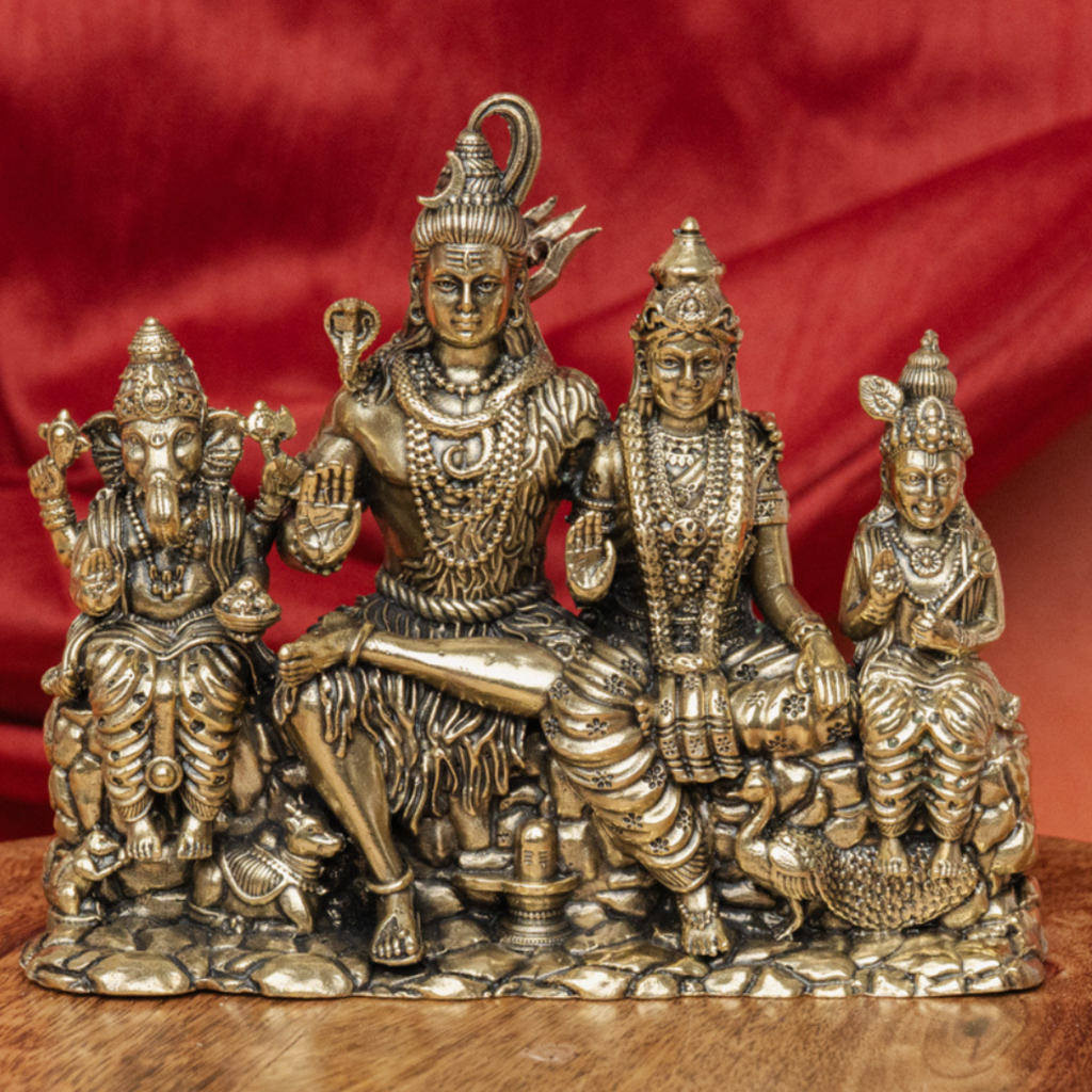 Superfine Brass Shiv Parivar | Ideal Spiritual Gift and Home Temple