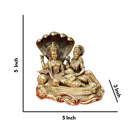 Superfine Brass Vishnu Laxmi Sitting On Snake