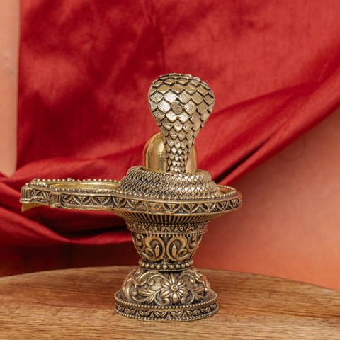 Superfine Brass Shivalinga with Protecting Naag Statue