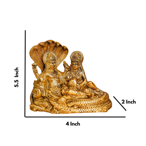 Shri Vishnu Ji & Laxmi Ji Sitting On Sheshnaag In Brass