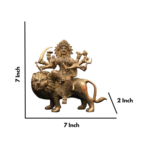 Brass Eight Hands Durga Idol