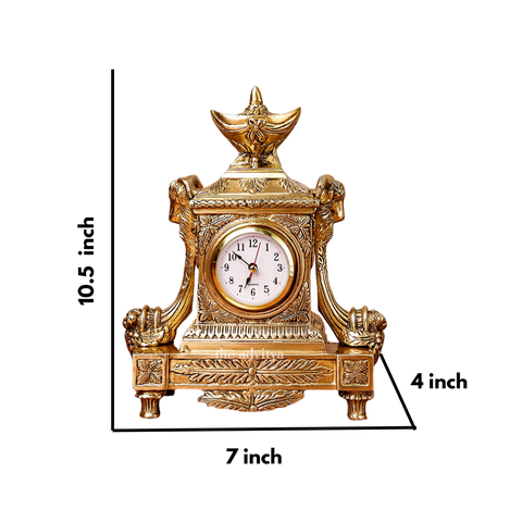 Brass Vintage Square Clock Large