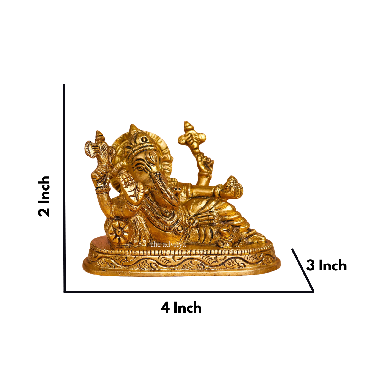 Relaxing Blessing Ganesha Brass Statue