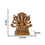Pancha Mukhi Ganesha Brass Statue