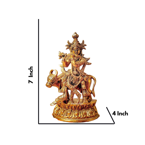 Lord Krishna Idol With Cow