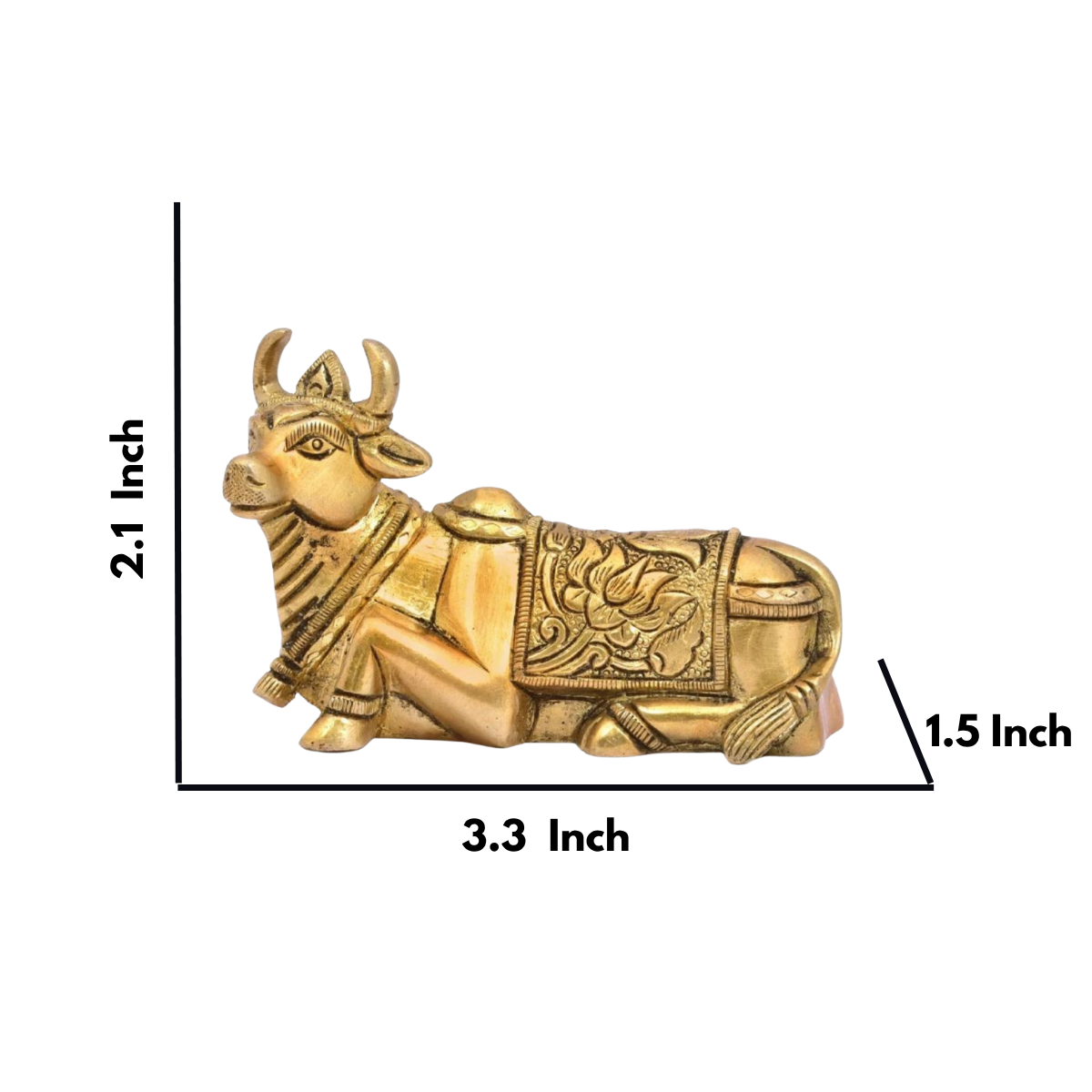 Brass Nandi Statue – Sacred Bull Idol for Temple