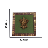 Brass Tibetan Buddhist Mahakala on Fabric Wooden Frame