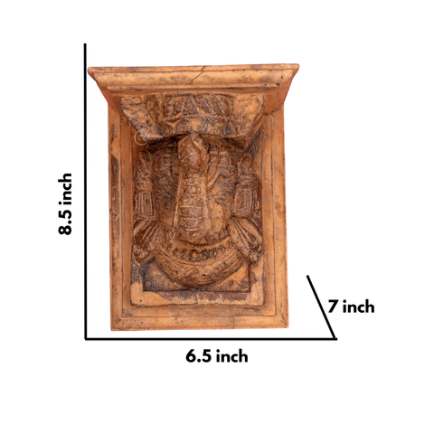 Wooden Elephant Face & Trunk Wall Bracket/Corbel
