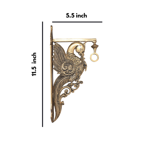 Brass Parrot Wall Hanging Bracket (Hook)