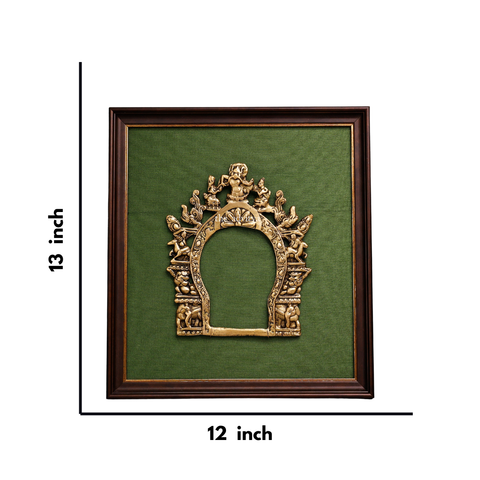 Brass Prabhavali with South Indian Single Fabric Frame