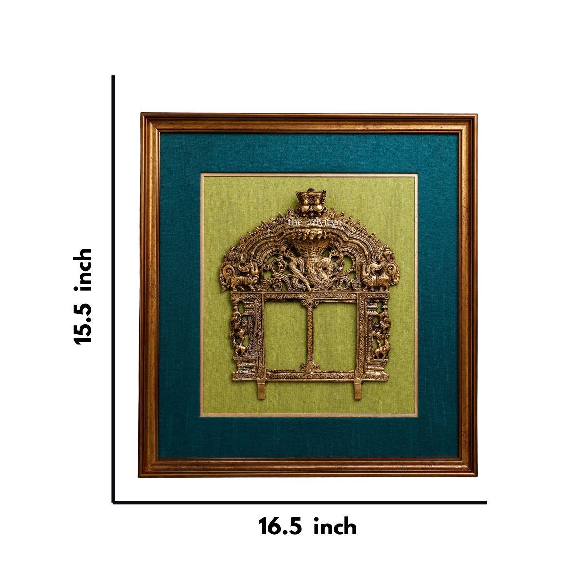 "Magnificent Brass Temple Prabhavali on Dual Fabric Frame "