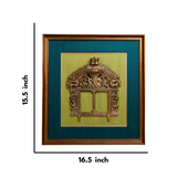 "Magnificent Brass Temple Prabhavali on Dual Fabric Frame "