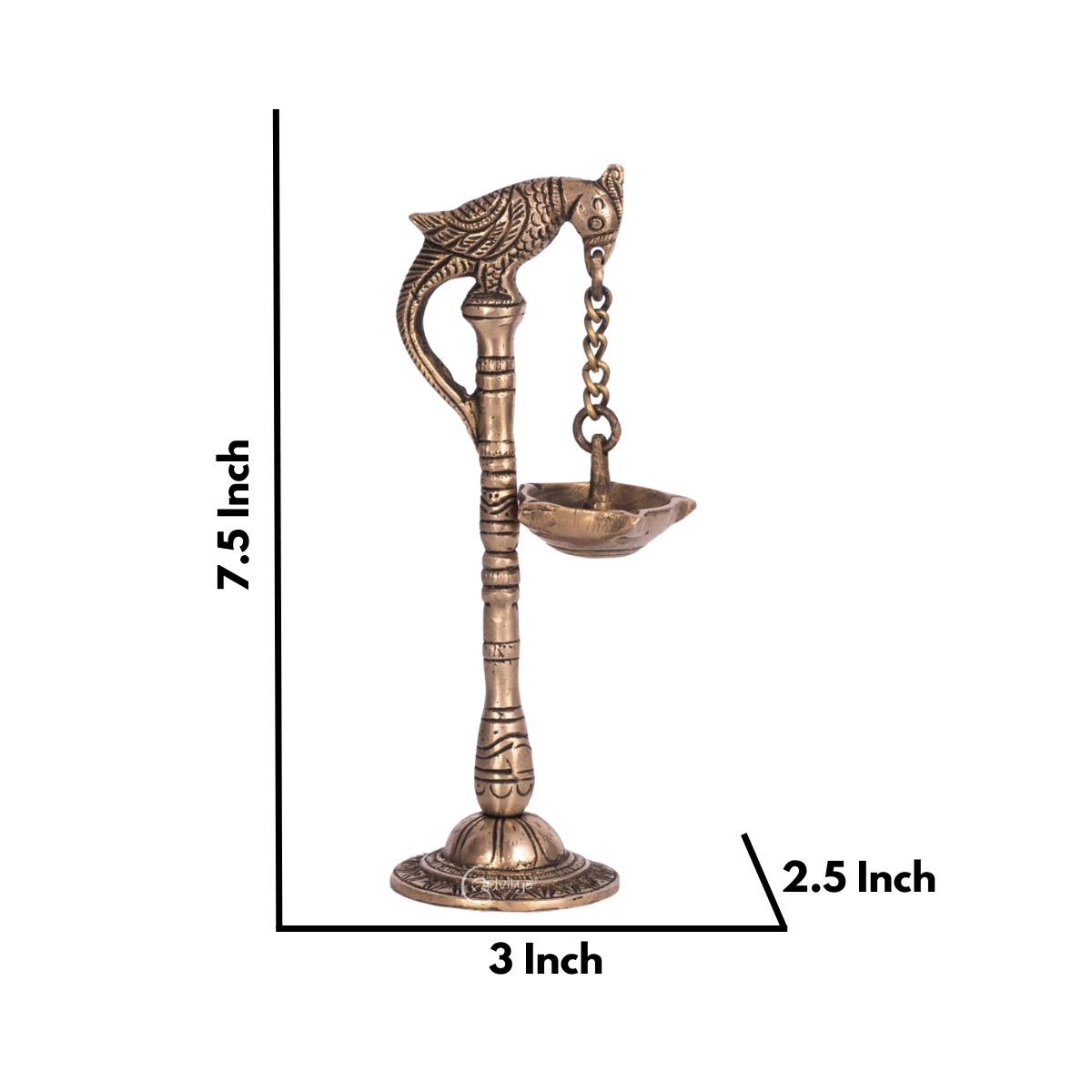 Parrot Diya Pair - Oil Lamp Stand