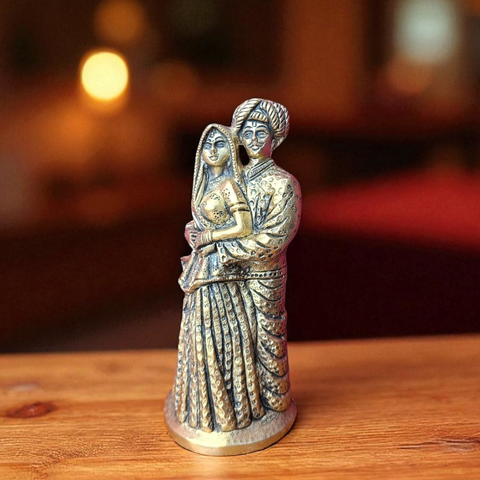 Brass Rajasthani Couple Showpiece