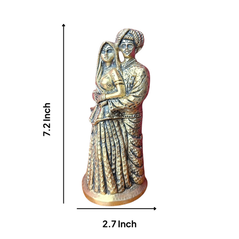 Brass Rajasthani Couple Showpiece