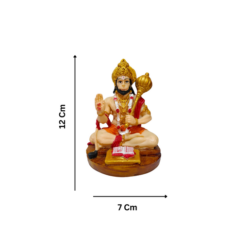 Lord Hanuman Statue Sitting with Gada & Scriptures