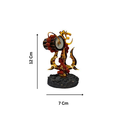 Om Trishul Damru Showpiece with Rudraksha