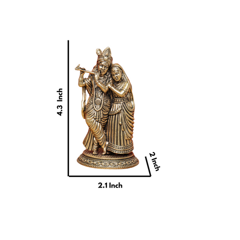Superfine Radha Krishna Brass Statue for Puja & Gifting