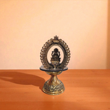 Traditional Superfine Brass Lakshmi Deepam| Pooja Oil Lamp for Home & Temple Décor (7.2 Inches )