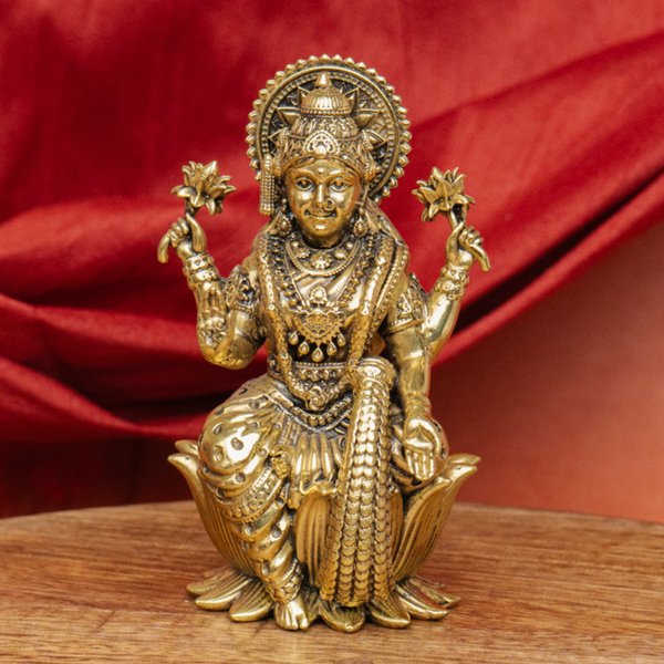 Superfine Brass Laxmi Idol – Symbol of Wealth & Prosperity